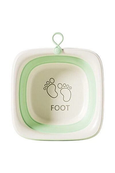 Flippy Foldable Baby Bath Tub, Square Foot Model, Green, 32x27.5x3.7 cm, 4 L