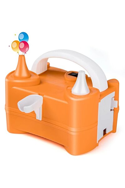 Flippy Pompă electrică de umflat baloane, rabatabilă, două prize, 220V, 400W, accesoriu pentru petrecere, portocaliu