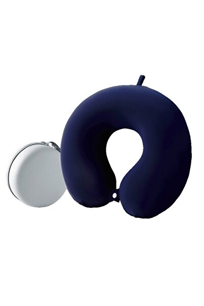 Flippy Pernă de călătorie în formă de U cu spumă cu memorie, 30x30 cm, albast...