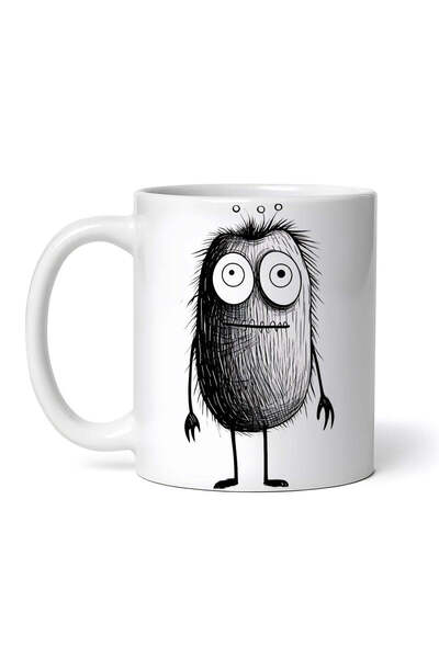 OEM Cană albă personalizată, Monstrul cu gura cusută, Inovatix®. 330 ml