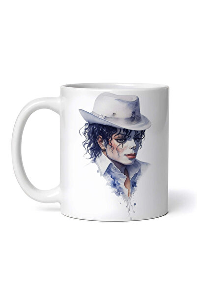 OEM Cană albă personalizată, Michael Jackson cu pălărie, Inovatix®. 330 ml