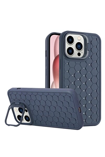 Flippy Carcasă de protecție TPU pentru Apple iPhone 14 Plus - Cub 3D, Inel, Protecție cameră, Albastră