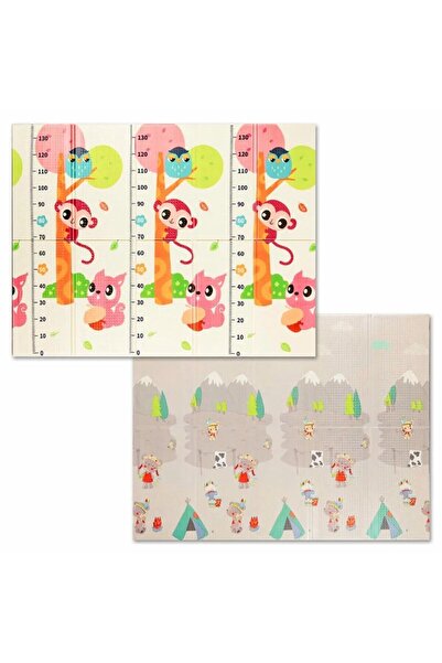 Bibilel Kids Double-sided Children's Play Mat, Monkeys/Indians Pattern, 150x200 cm