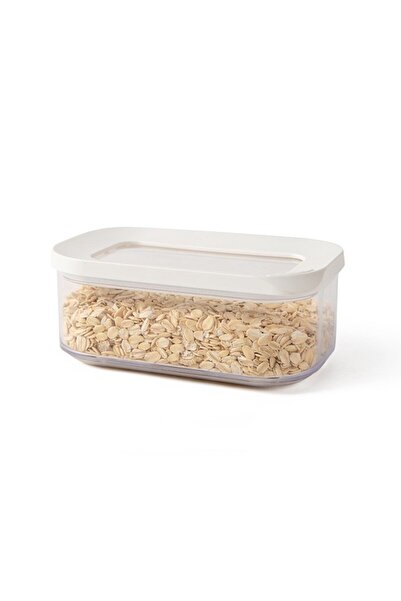 Flippy Food Storage Container Flippy, 450 ml, White Lid, ABS+Silicone, 14.5 x 9 x 6 cm, Transparent