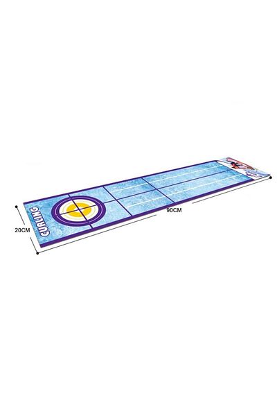 Flippy Interactive Game, Flippy, Curling Mat 90 x 20 cm, 1-4 Players, +5 Years, 6 Balls Included, Blue