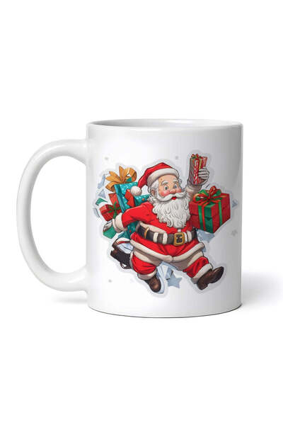 OEM Cană albă personalizată, Moș Crăciun alergând să distribuie cadouri, Inov...