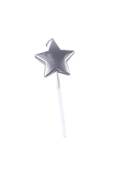 Flippy Cake Candle, Flippy, Star Pattern, Party, 8.5 x 3.2 cm, Silver