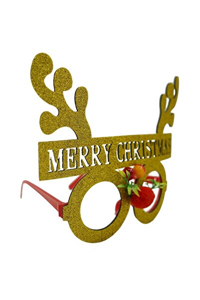 Flippy Christmas Party Glasses, Round, Yellow, Plastic and Polyester,