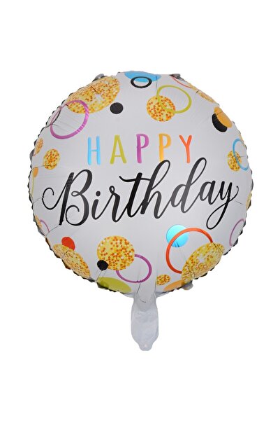 Flippy Flippy Metallic Foil Balloon, 45 cm, Model 6, Happy Birthday, Air/Helium Inflated, Multicolor