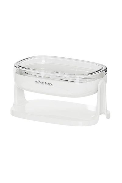 OEM Soap Dish with 2 in 1 Holder, For Wall or Countertop, PET, Optimal Drainage, White