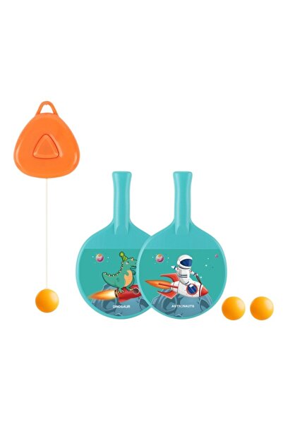 Flippy Set 2 Table Tennis Paddles, Flippy, for Kids, Animated Design, Astronaut Theme, Hanging Accessory In