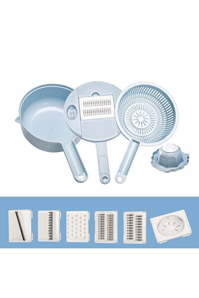 Flippy Πολυλειτουργικός τρίφτης για λαχανικά, φρούτα, τυριά, 10 τεμάχια, 27,6 x 8 cm, μπλε