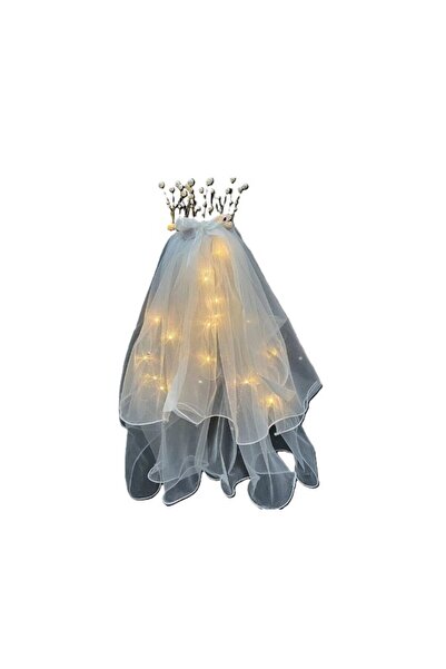 Flippy Lighted Veil with Crown Flippy, Warm White LED, Universal Size