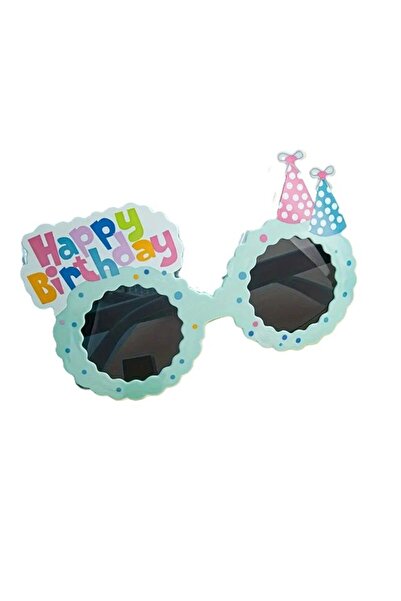 Flippy Decorative Glasses, Flippy, Party, ABS, Unisex, Happy Birthday Pattern, 13.5x8.5 cm, Blue