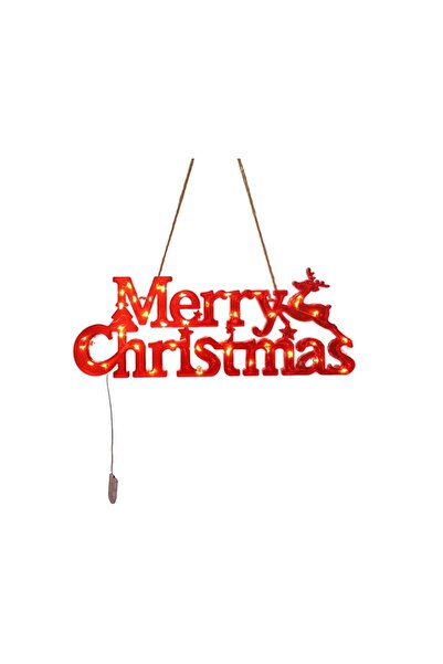 Flippy Christmas LED 3D 'Merry Christmas' Lights, Warm White, 27.5×10.5×1.4 cm, Red