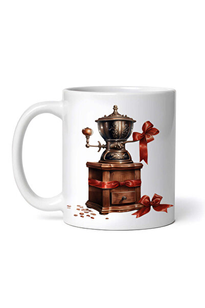 OEM Cană albă personalizată, râșniță de cafea vintage, Inovatix®. 330 ml