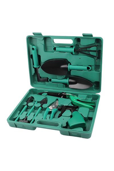OEM Set of 10 gardening accessories, storage bag included, stainless steel, 37 x