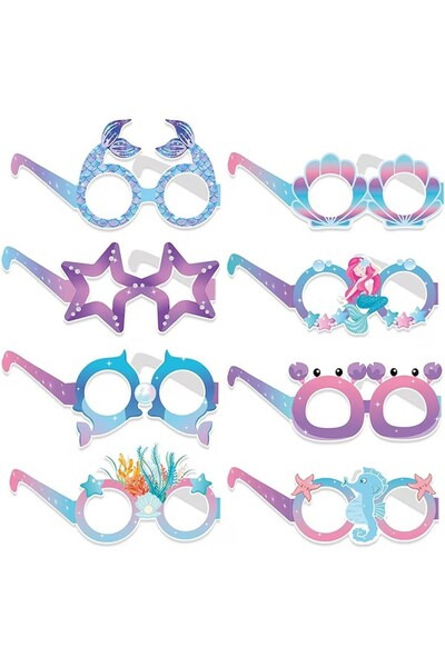 Crocodileskids Set 8 Perechi de Ochelari Sirena, Leski, Colectia Mermaid, Mul...