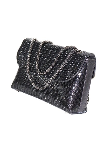 KEEBA Geantă neagră de seară cu pietre. Geantă neagră de seară pentru femei. ...