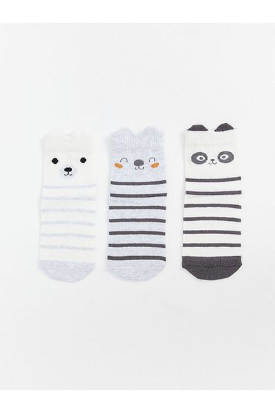 LC Waikiki Printed Baby Boy Booties Socks 3 pcs