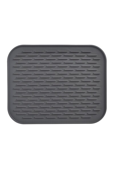 Flippy Covoraș de scurgere vase din silicon, flexibil, uz casnic, rezistent la temperaturi ridicate, 30x24 cm, negru