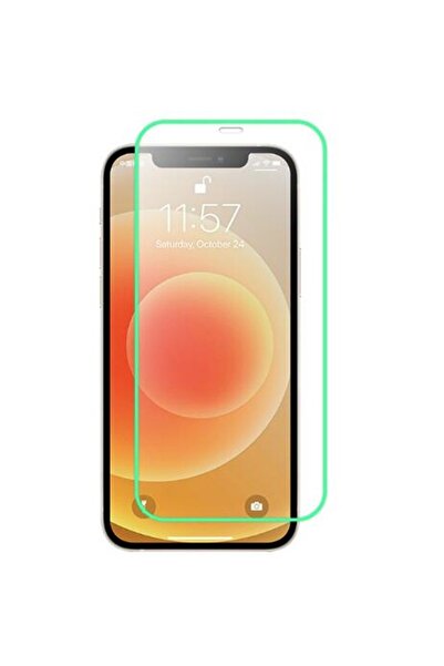 Flippy Luminous Tempered Glass Screen Protector for iPhone 14 - Green Phosphorescent Edge