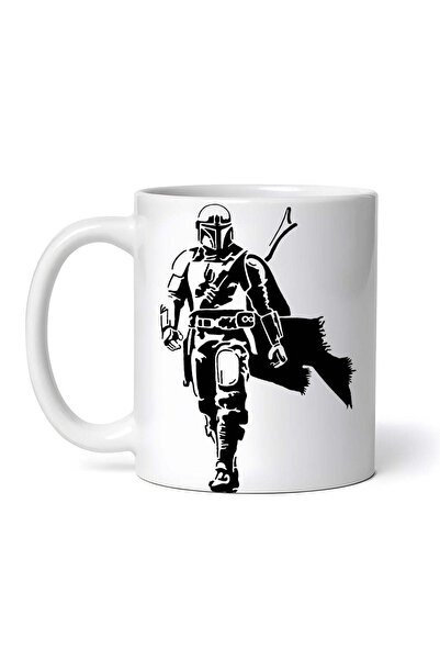 OEM Cană albă personalizată, Mandalorian în luptă Star Wars, INOVATIX®. 330ml