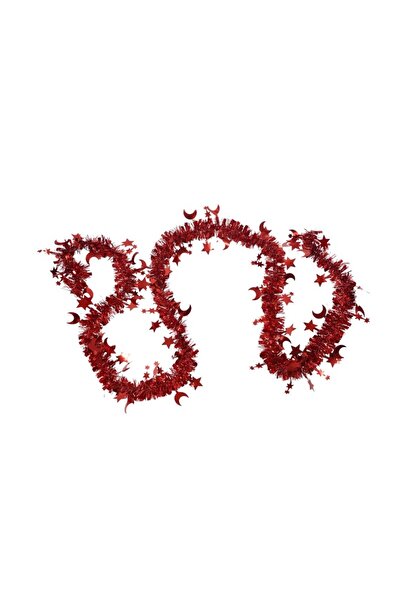 Flippy Beteală de Crăciun tip flippy, roșie, 2 m x 9 cm x 5 cm, folie PVC, in...