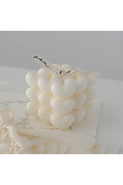 OEM Decorative Scented Candle Abstract Heart Cube Pattern, Candles for Various Occasions, 6