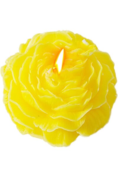 Flippy Scented Candle, Rose Model, Citrus Scent, 70 g, 7.5x3.5x7.5 cm, 10h, Yellow