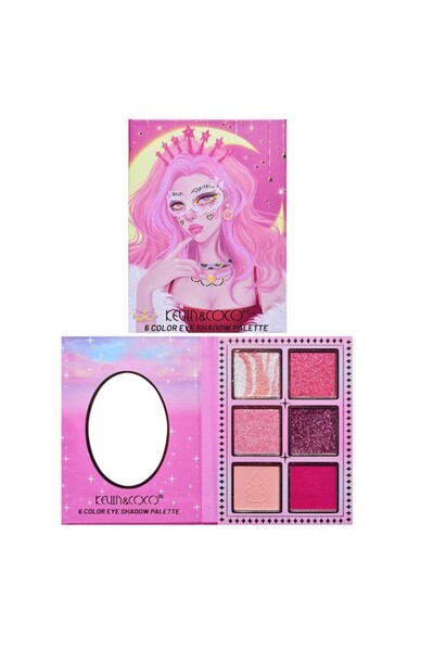 Flippy Paletă de machiaj, KEVIN & COCO, Pink Barbie Girl, Fard de pleoape, 6 ...