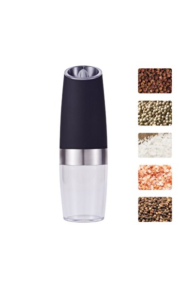 Flippy Electric Salt and Pepper Grinder, Flippy, Battery Operated, ABS, 20x6.5 cm, Black/Transparent