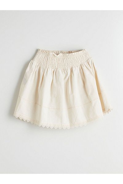LC Waikiki Elastic Waist Linen Blended Girls' Skirt