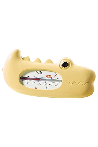 Flippy Bath Thermometer, Floating, Waterproof, Multifunctional, Crocodile Model, 12.5x6.5x3.7 cm, Ye