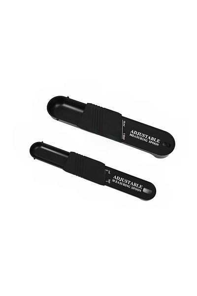 Flippy Set of two adjustable measuring spoons, ABS material, 16x3.5x1.6 cm, black