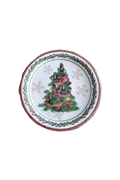 Flippy Set of 10 Disposable Plates, Flippy, 23 cm, Christmas Tree Design, Multicolor