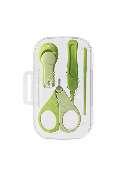 Flippy 4-in-1 Baby Nail Care Set, Flippy, Textured Storage Box, 0-6 yrs, 13.6x8x2 cm, Green