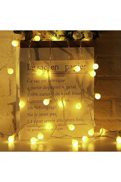 Flippy Christmas Lights 3.5 m, 30 LEDs, Bulb Model, Linear, Battery-powered, Indoor/Outdoor, Warm Wh