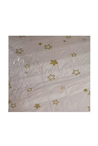 Flippy Set of 10 Self-Adhesive Wallpaper Panels, 70×77 cm, 5.3 m², PVC, Gold Stars, White