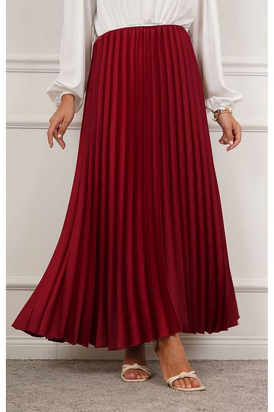 MODA Leather Look Pleated Skirt