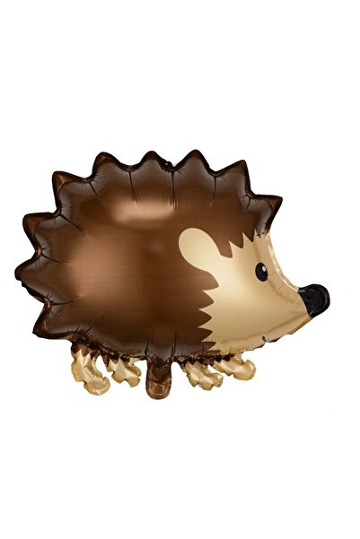Teo Metallic Foil Balloon, Animal Figurines, Hedgehog Model, 49x56 cm, Individual Packaging, Straw