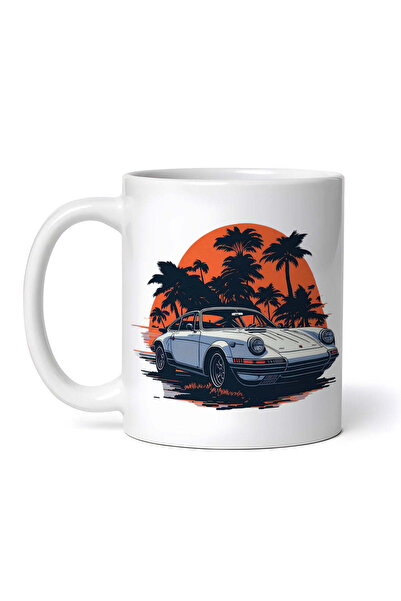 OEM Cană albă personalizată, Mașină sport retro, INOVATIX®. 330ml