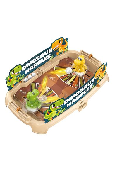 Flippy Dino Marbles Interactive Board Game for Kids, Flippy, 4 Balls, Scoreboard, 40.7x27x14 cm, Brown