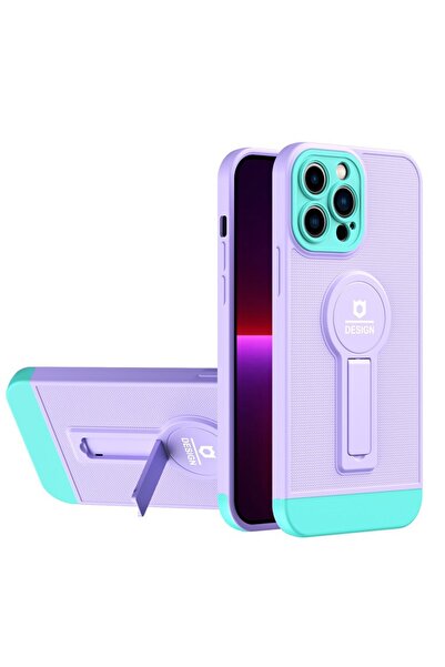 Flippy Husa Armor Design cu Stand pentru iPhone 14 Pro Max Mov/Albastru, Supo...