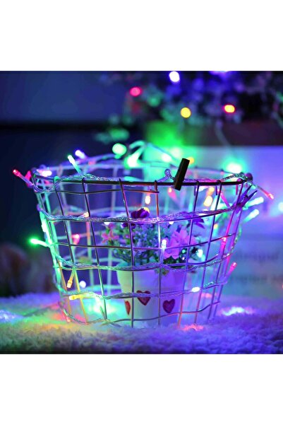 The Hub Instalație Crăciun liniară, 1 m, 10 LED, baterii, 2 jocuri lumini, mu...