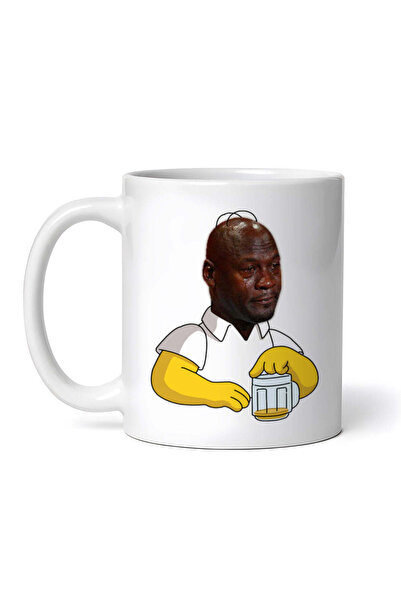 OEM Cană albă personalizată, meme cu Michael Jordan plângând, Inovatix®. 330 ml