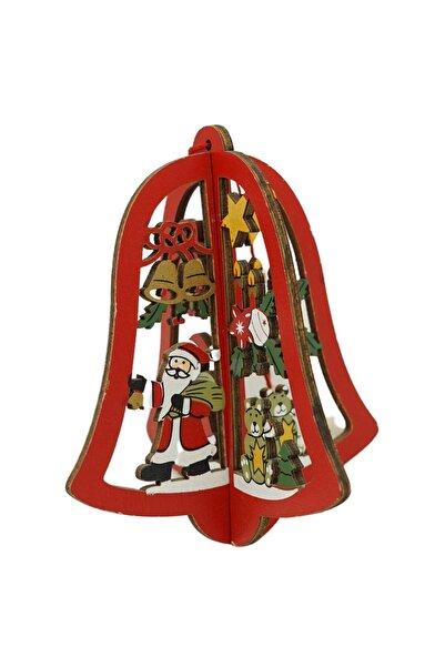 The Hub Ornament de brad clopotel, multicolor, lemn, 10.5x9.5 cm