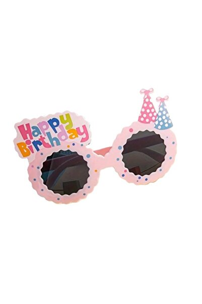 Flippy Decorative Glasses, Flippy, Party, ABS, Unisex, Happy Birthday Pattern, 13.5 x 8.5 cm, Pink