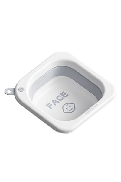 Flippy Lavoar pliabil, Flippy, pentru copii 1-8 ani, 28.5x28.5x10 cm, PE+PP, 3.5l, gri
