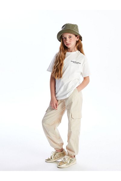 LC Waikiki Girls' Cargo Jogger Pants with Elastic Waist
